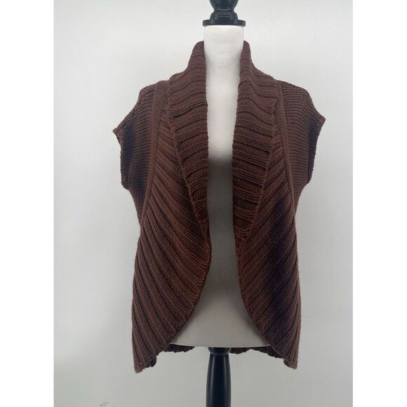 Outback Red Cardigan Women's Large Wool Blend Chunky Open‎ Sweater Vest Western - Picture 1 of 8